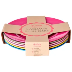 Rice Melamine Round Dinner Plates Giftbox - Assiette