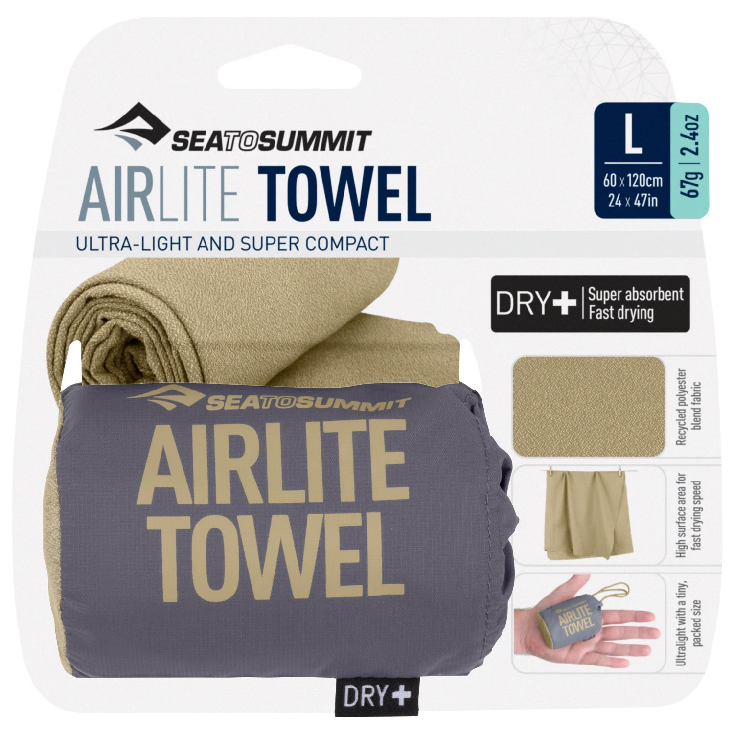 Sea To Summit Airlite Towel - Serviette Microfibre 3 Sea To Summit Airlite Towel - Serviette Microfibre – Image 3
