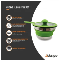 Vango Cuisine 1L Non-Stick Pot - Popote -Viandoris Soldes Magasin vango cuisine 1l non stick pot popote detail 6
